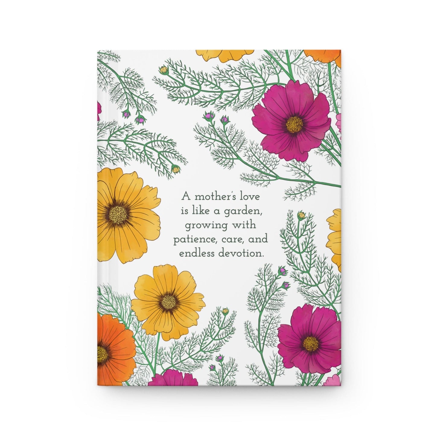 Paper products Journal A Mother's Love Journal Featuring Hand-Drawn Cosmo Flowers – Hardcover Matte