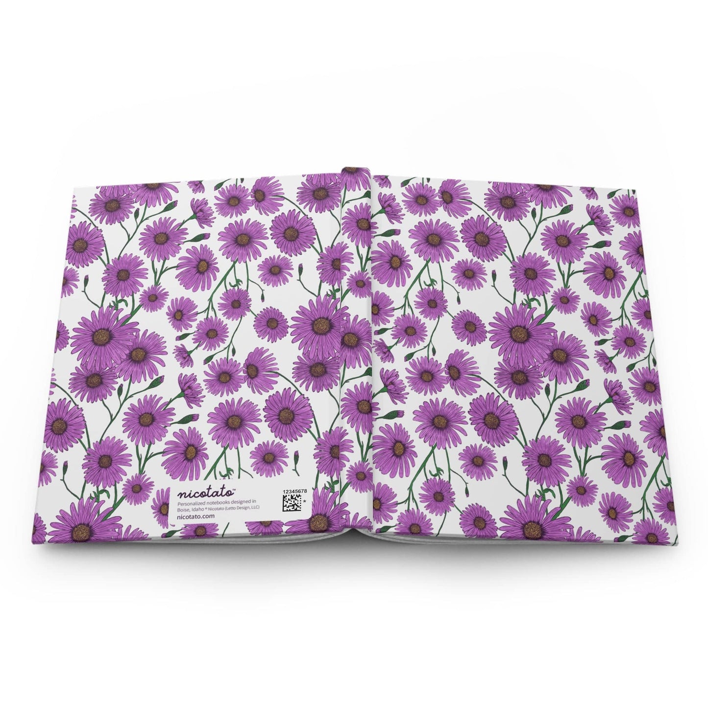 Paper products Journal Aster Flower Pattern Journal - Hardcover Matte