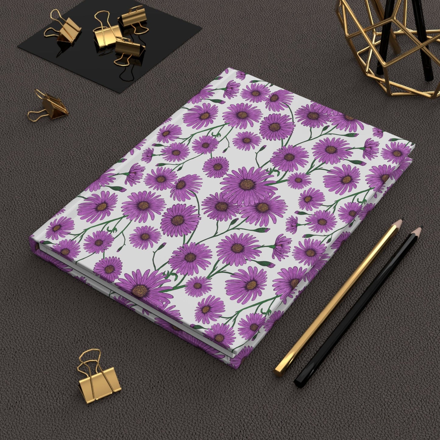 Paper products Journal Aster Flower Pattern Journal - Hardcover Matte