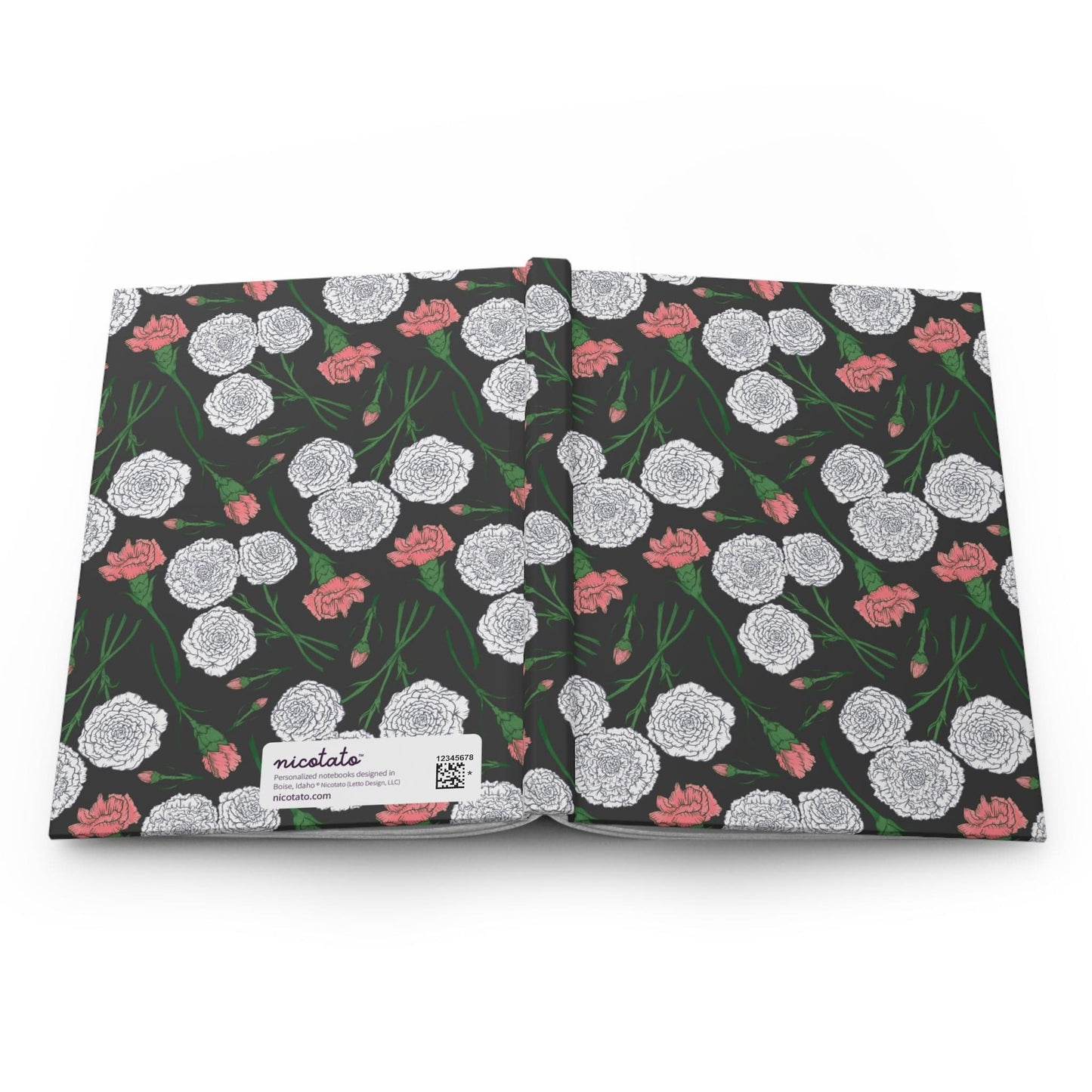 Paper products Journal Carnations Flower Pattern Journal - Hardcover Matte