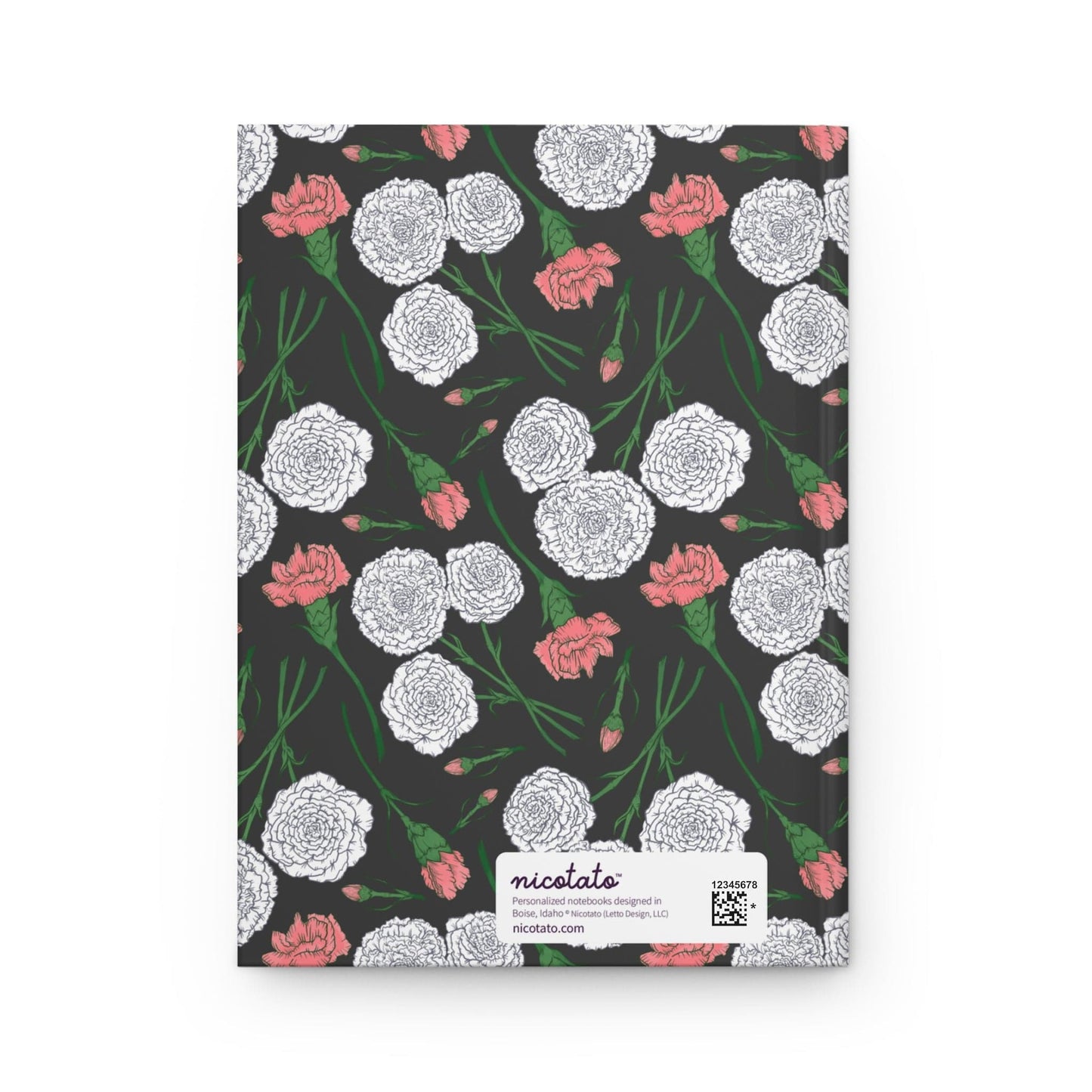 Paper products Journal Carnations Flower Pattern Journal - Hardcover Matte
