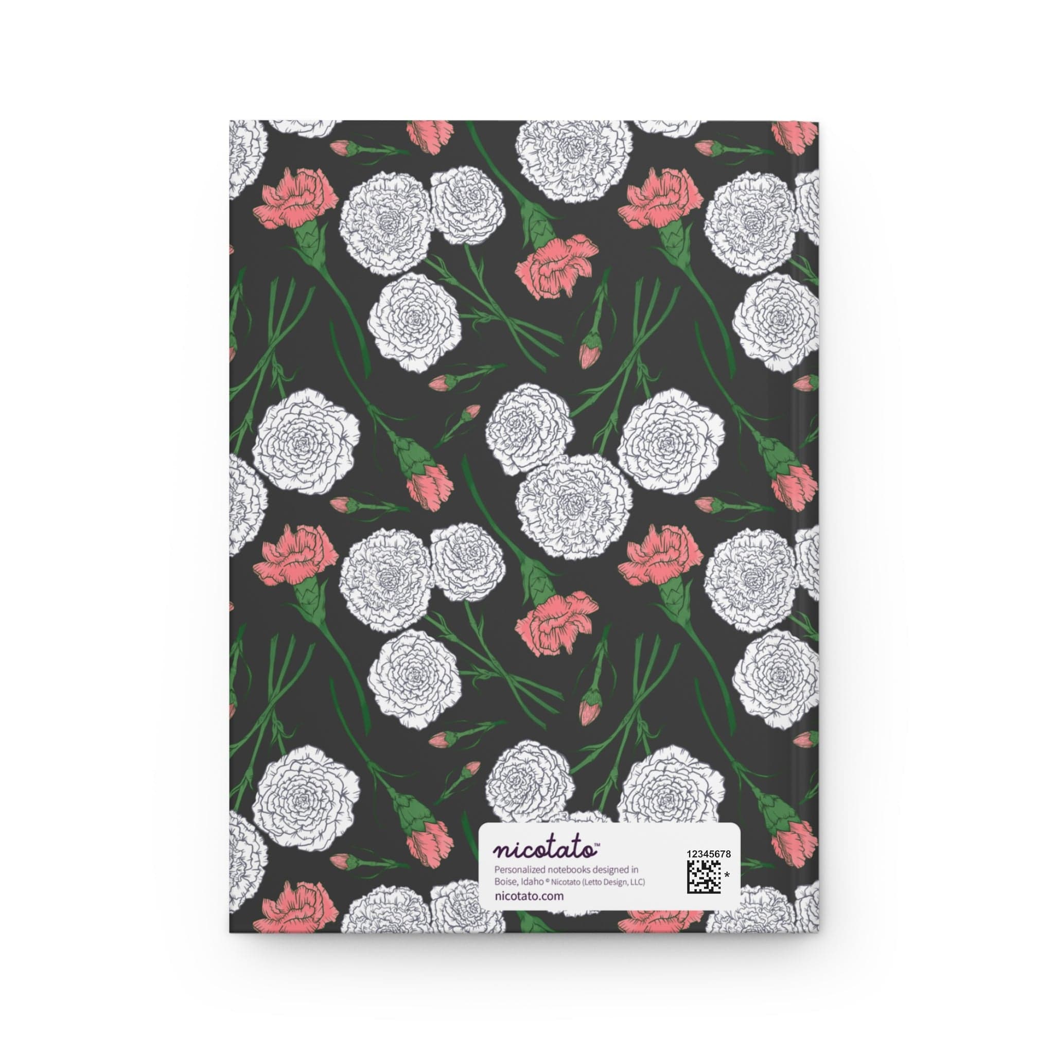 Paper products Journal Carnations Flower Pattern Journal - Hardcover Matte