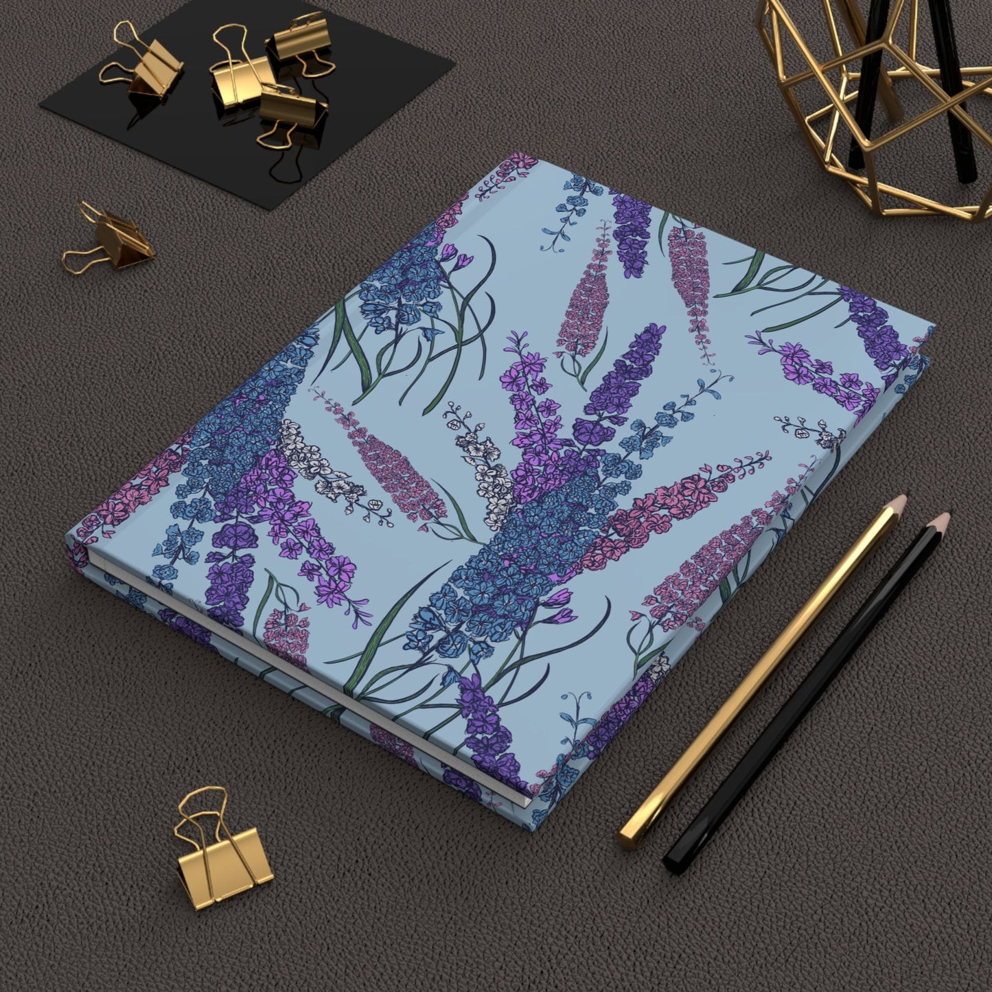 Paper products Journal Larkspur Flower Pattern Journal - Hardcover Matte