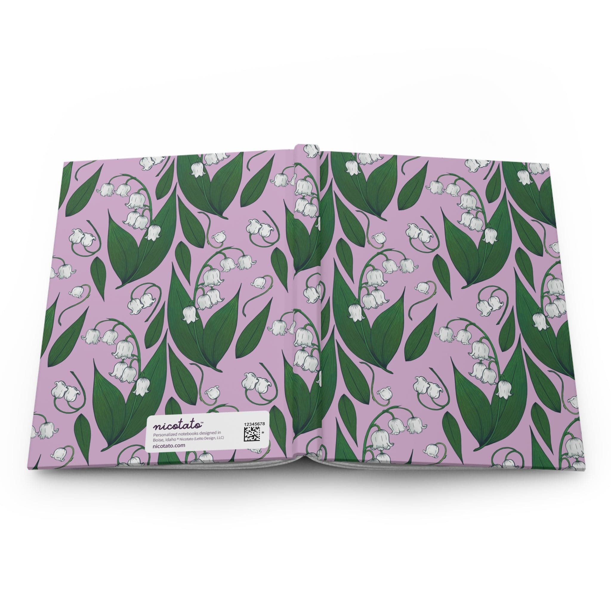 Paper products Journal Lily of the Valley Flower Pattern Journal - Hardcover Matte