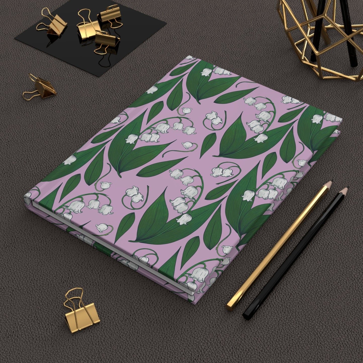 Paper products Journal Lily of the Valley Flower Pattern Journal - Hardcover Matte