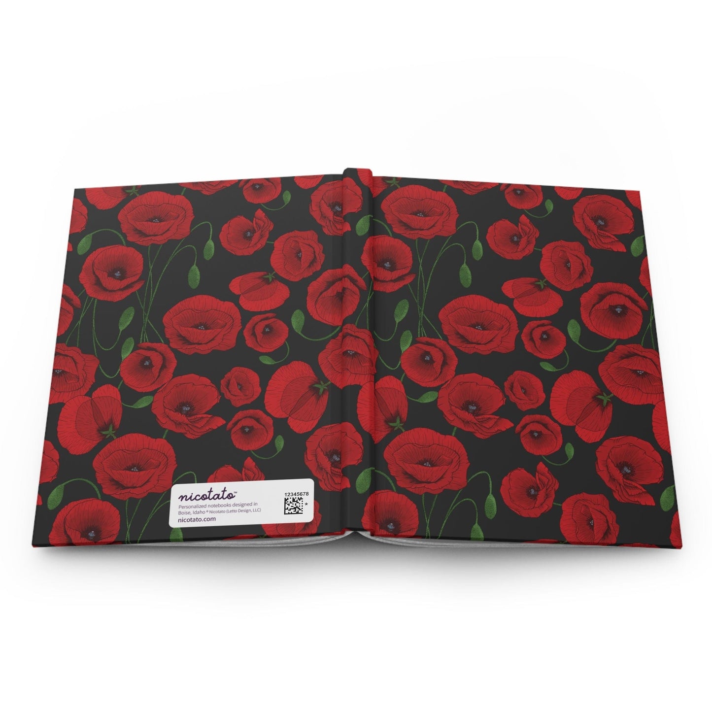 Paper products Journal Poppy Flower Pattern Hardcover Journal