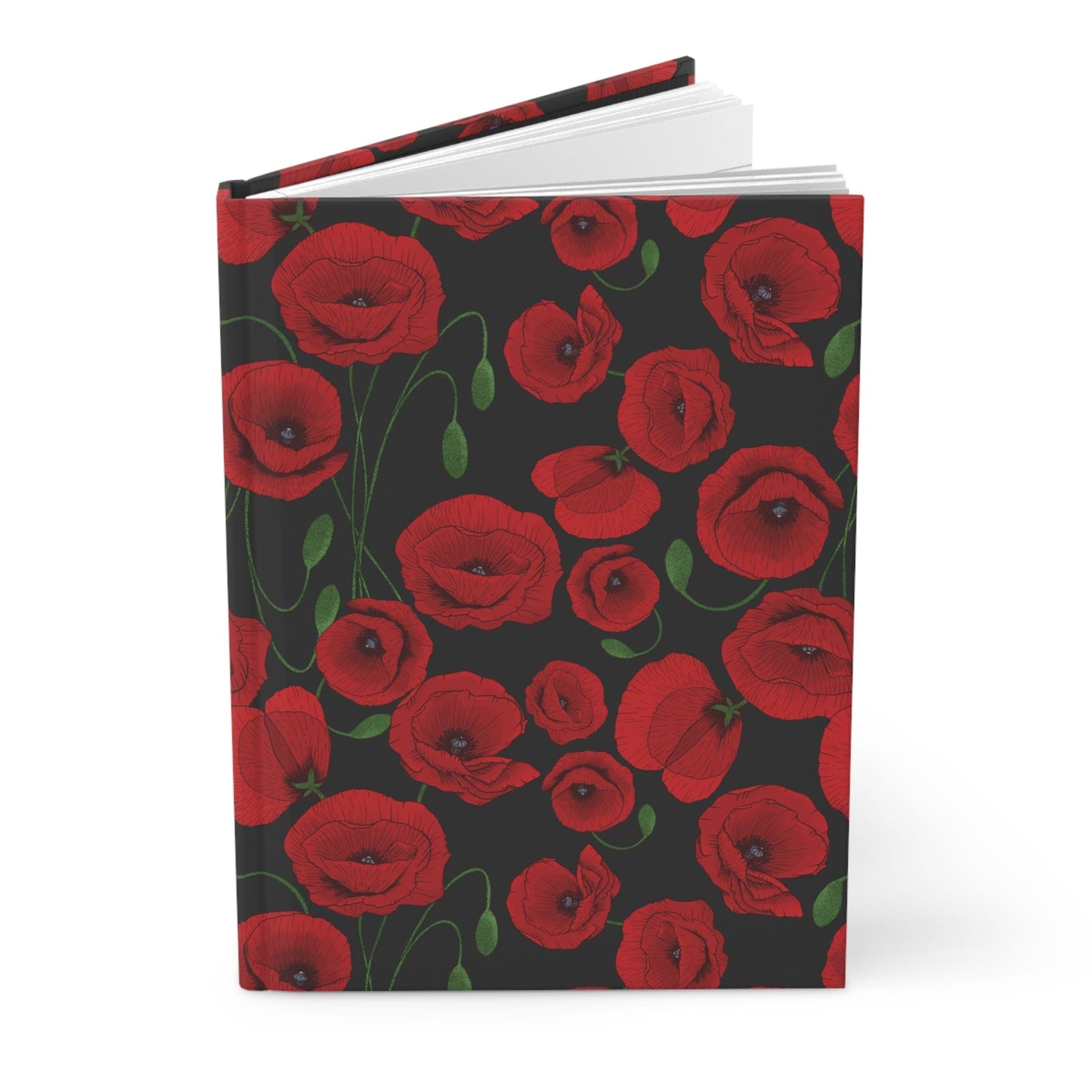 Paper products Journal Poppy Flower Pattern Hardcover Journal