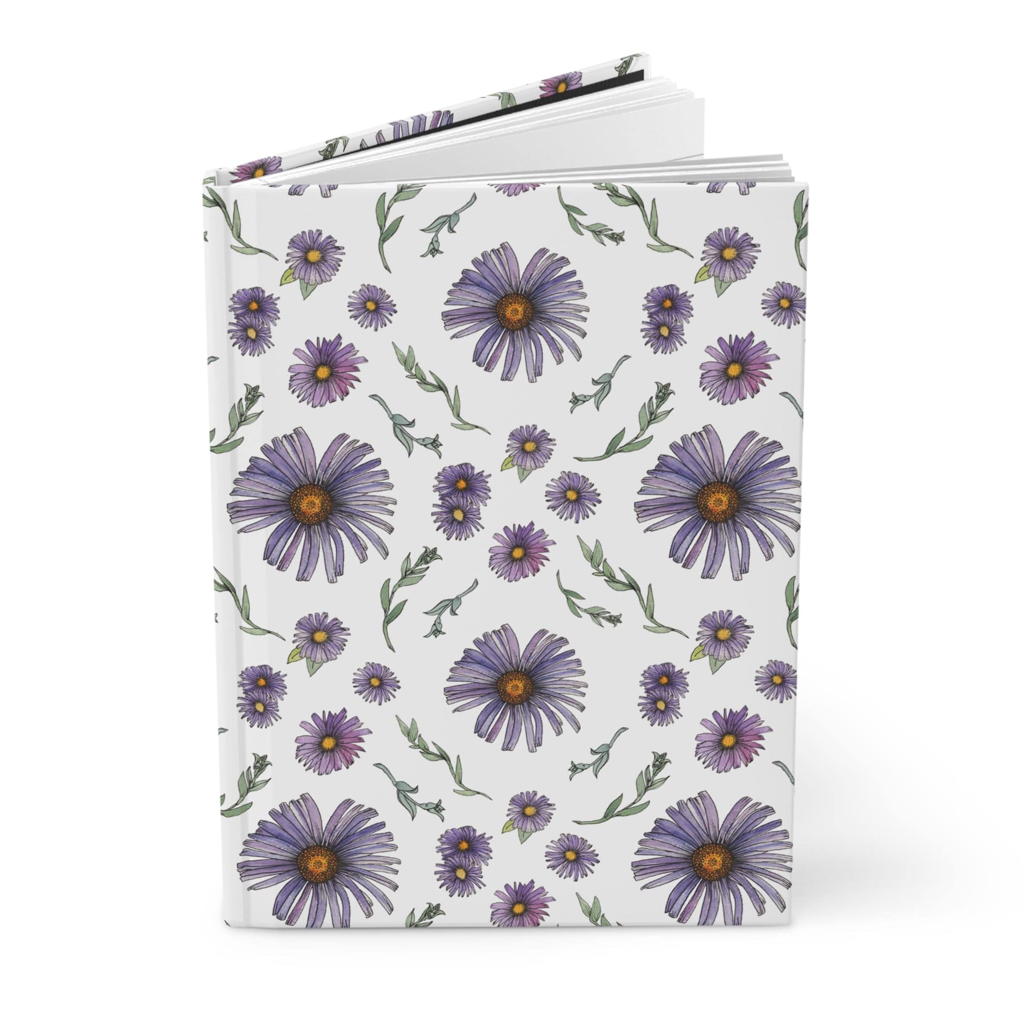 Paper products Journal Purple Wildflower Journal Hardcover Matte – Hand-Drawn Floral Pattern