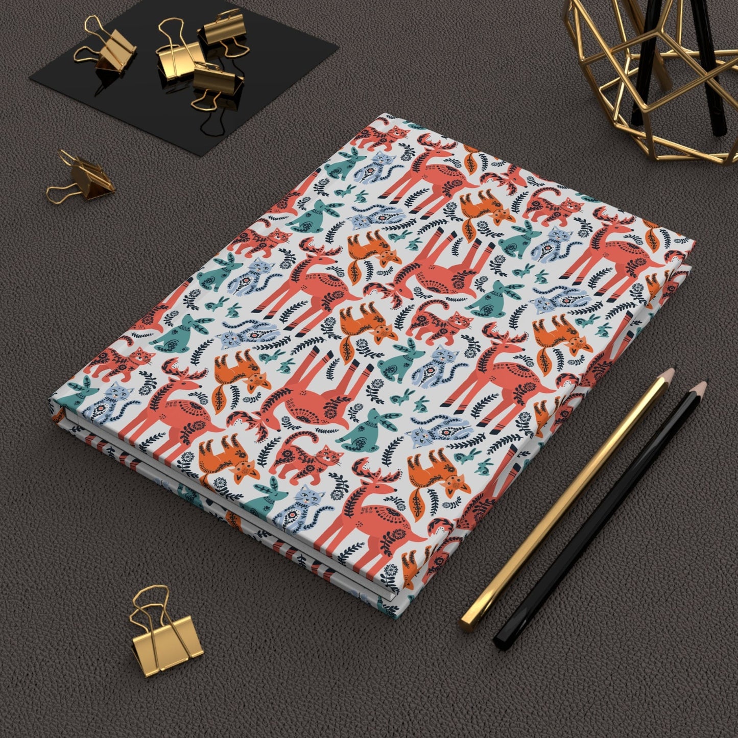 Paper products Journal Woodland Animals and Cats Hardcover Journal