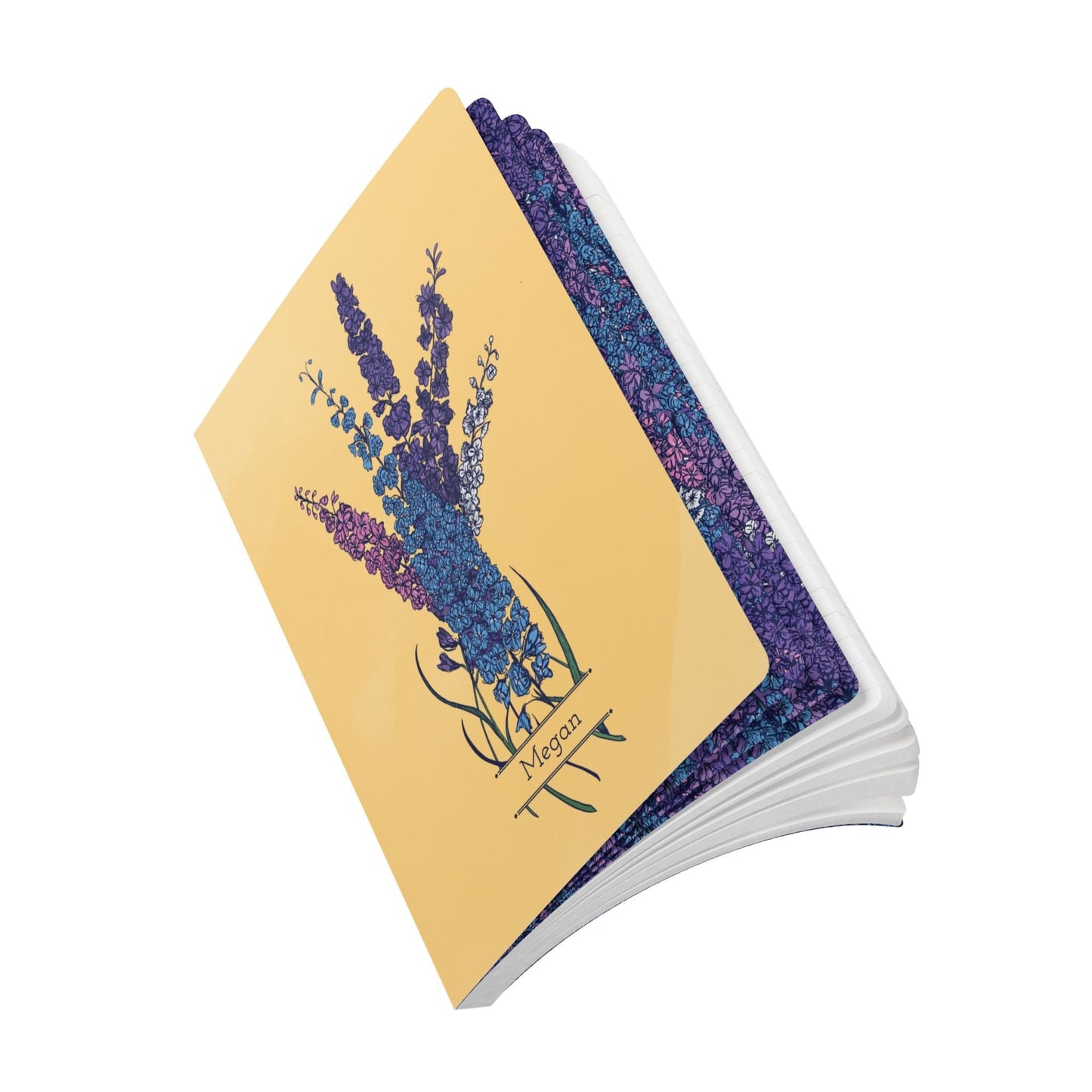 Paper products Larkspur Flower Journal - July Birth flower - Personalizable Softcover Journal