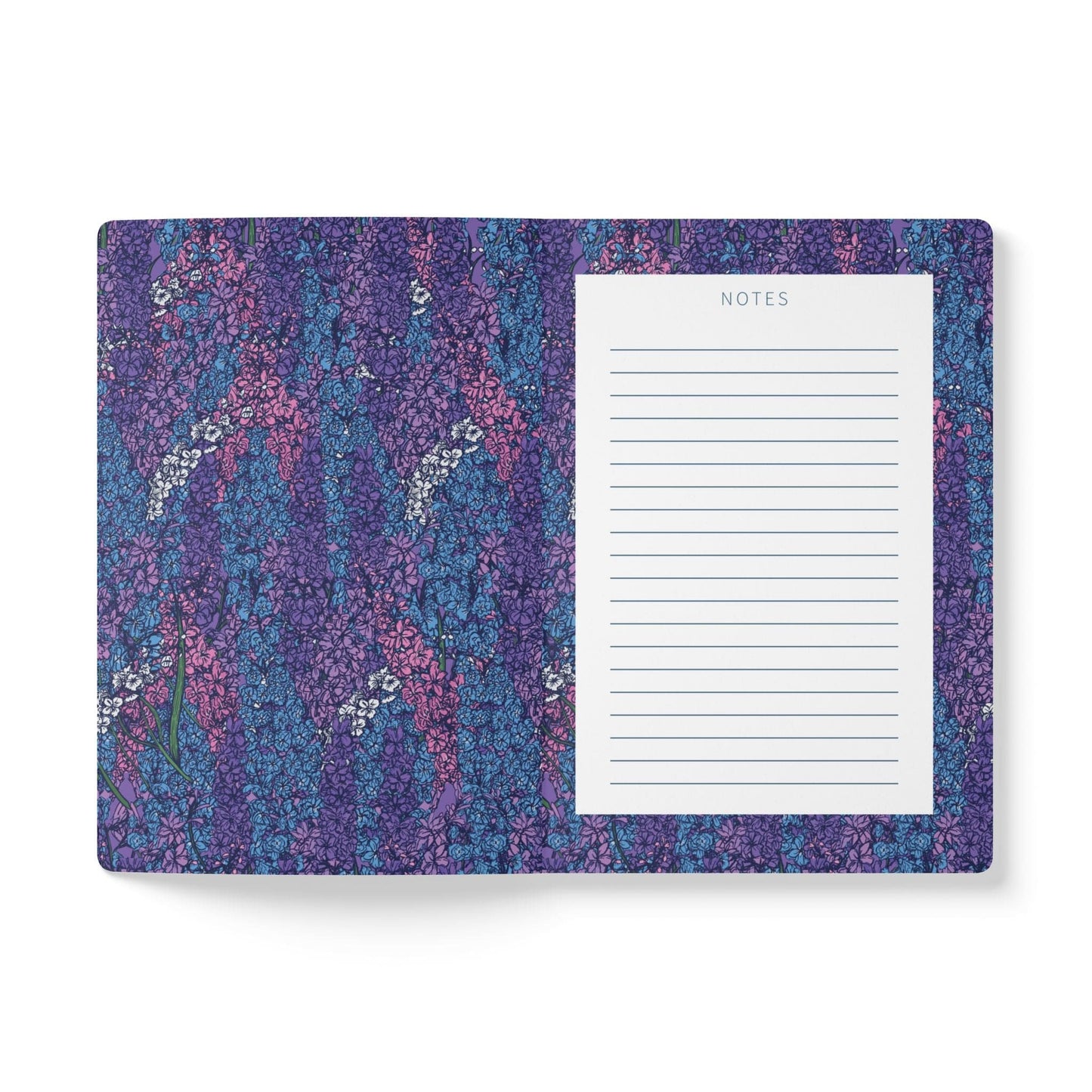 Paper products Larkspur Flower Journal - July Birth flower - Personalizable Softcover Journal