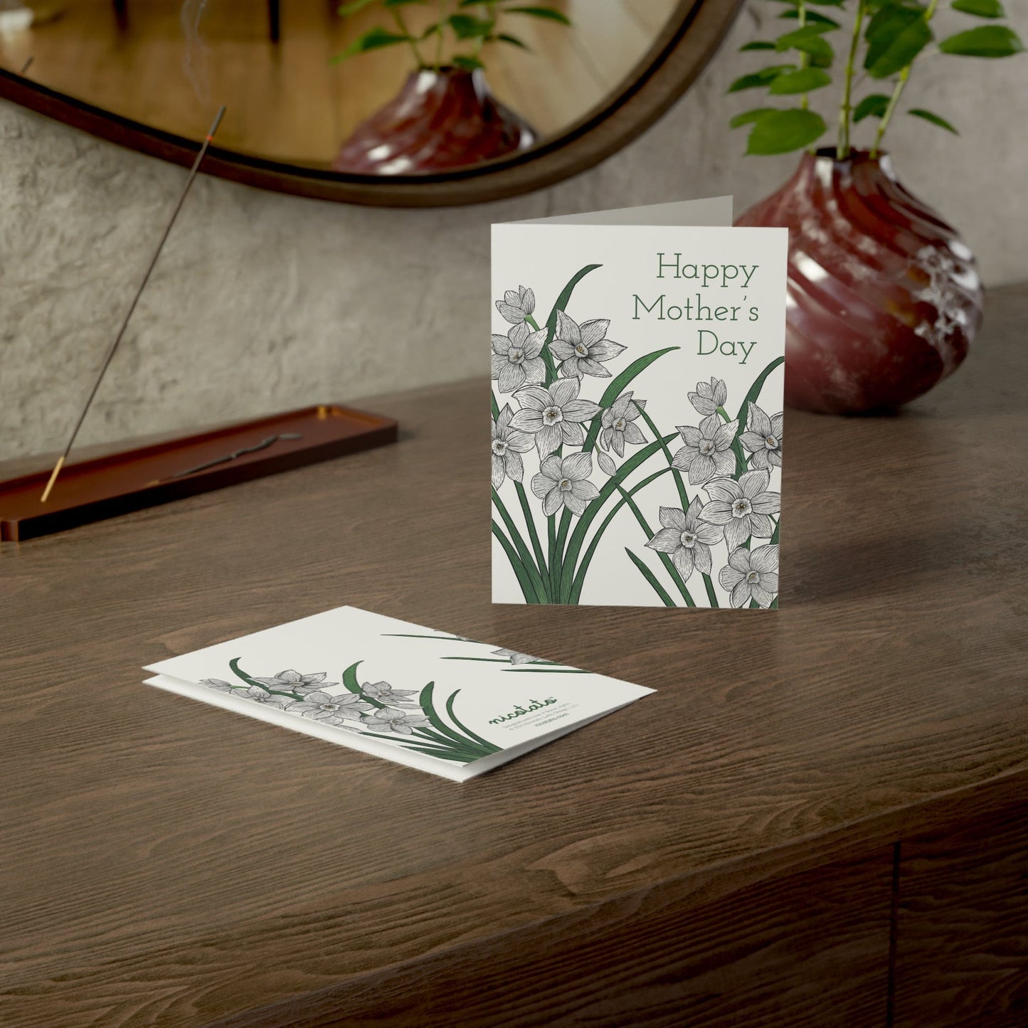 Paper products Mother's Day Paperwhite Flower Greeting Cards