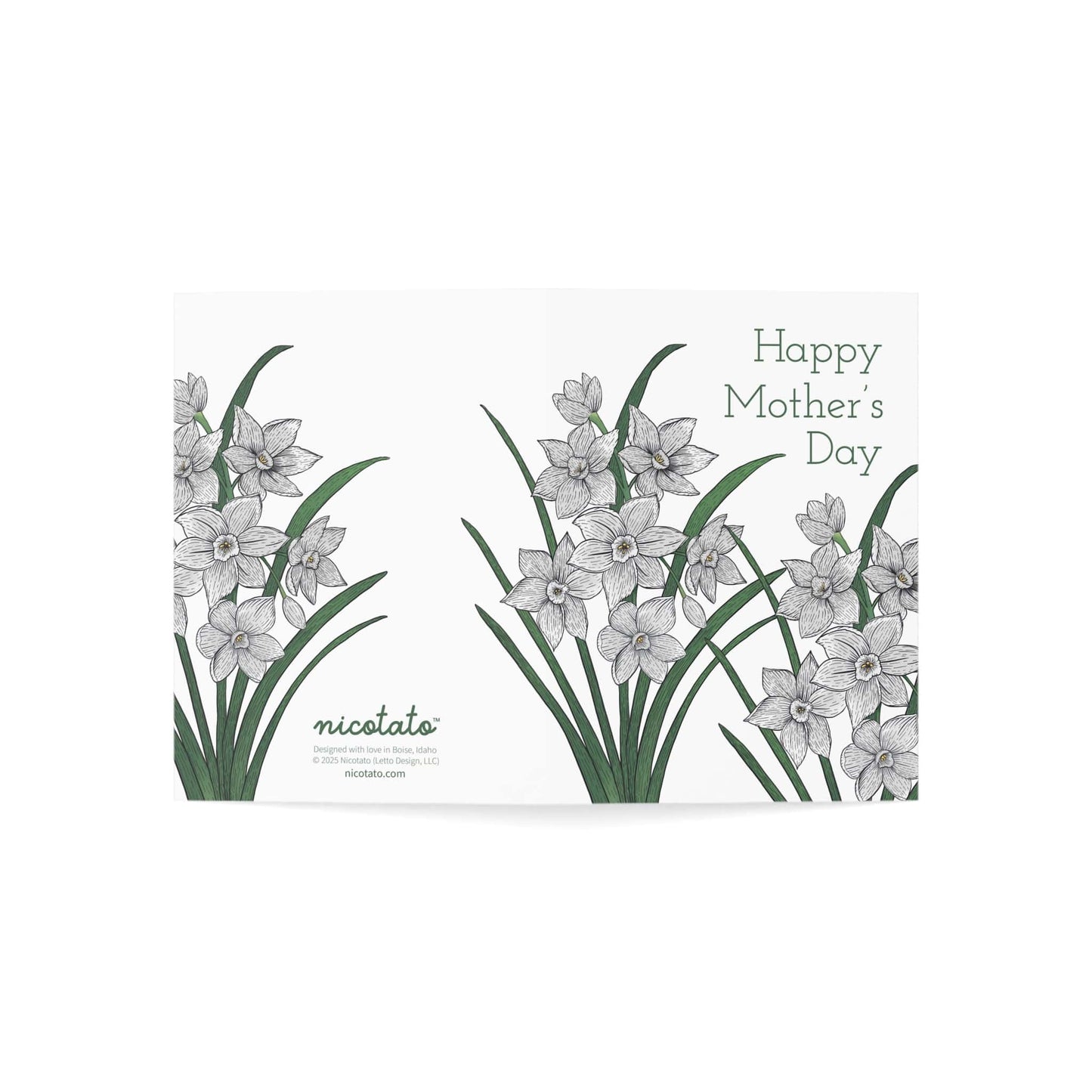 Paper products Mother's Day Paperwhite Flower Greeting Cards