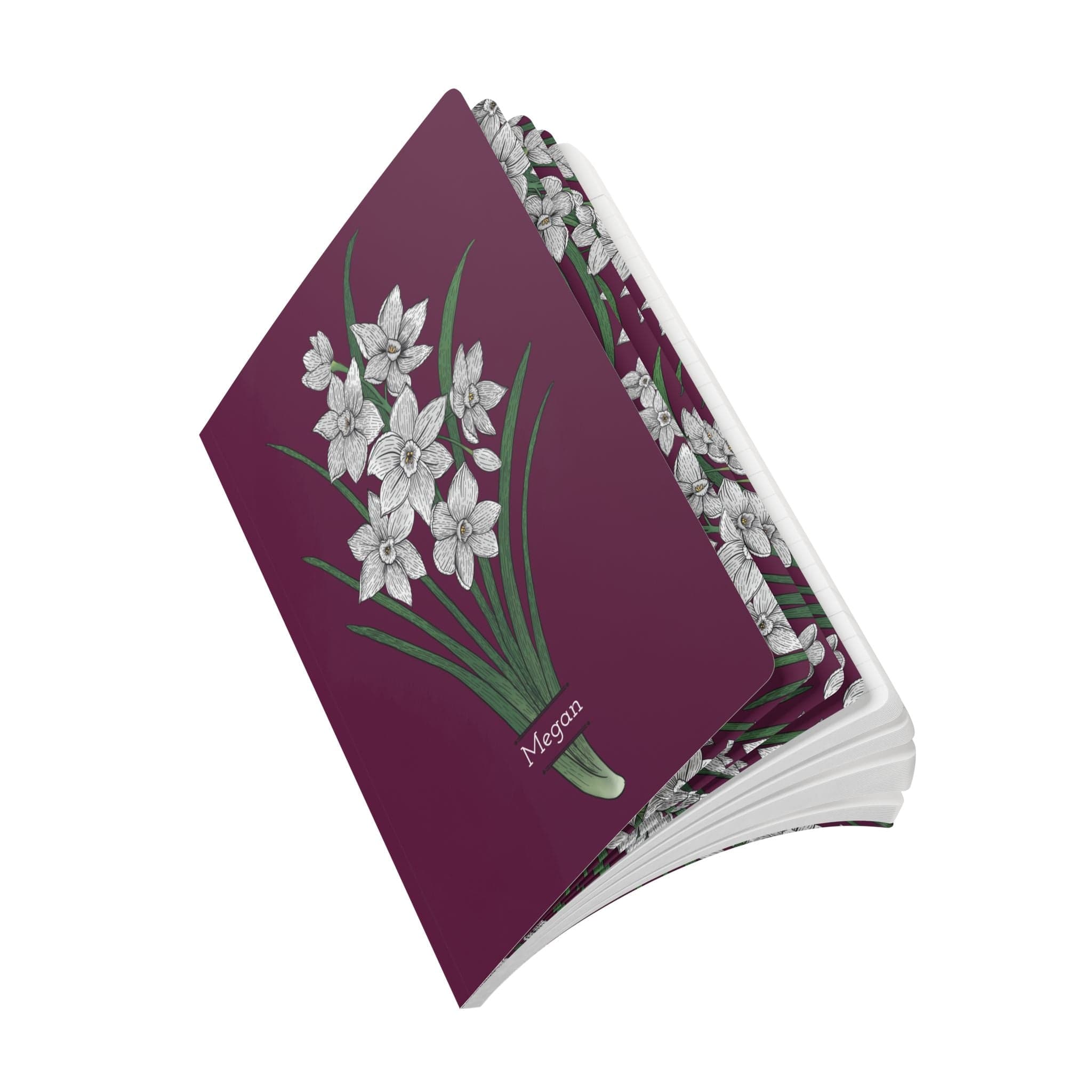 Paper products Paperwhite Flower Journal - December Birth flower - Personalizable Softcover Journal