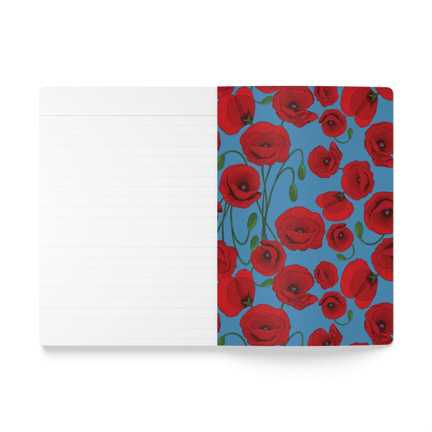 Paper products Poppy Flower Journal - August Birth flower - Personalizable Softcover Journal