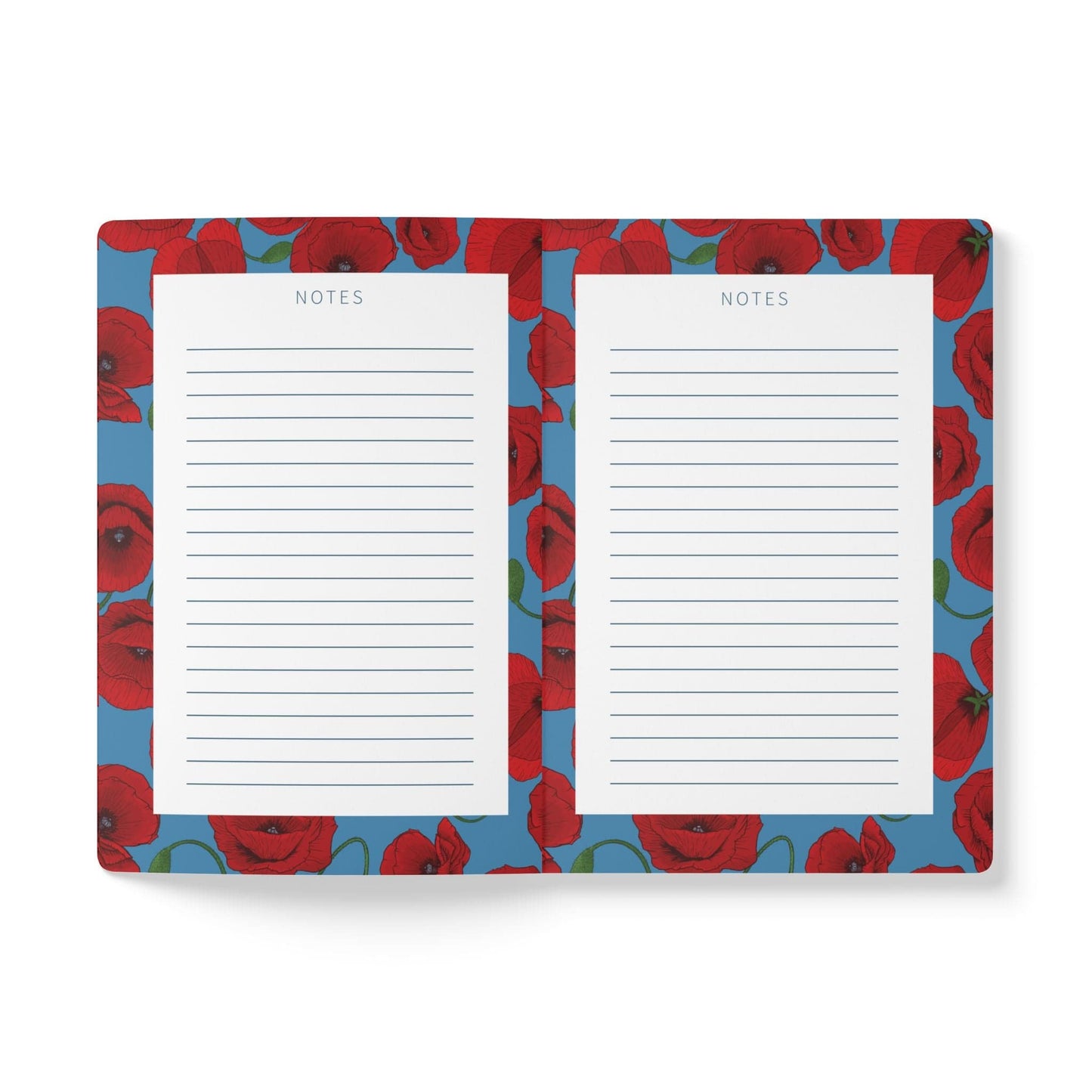Paper products Poppy Flower Journal - August Birth flower - Personalizable Softcover Journal