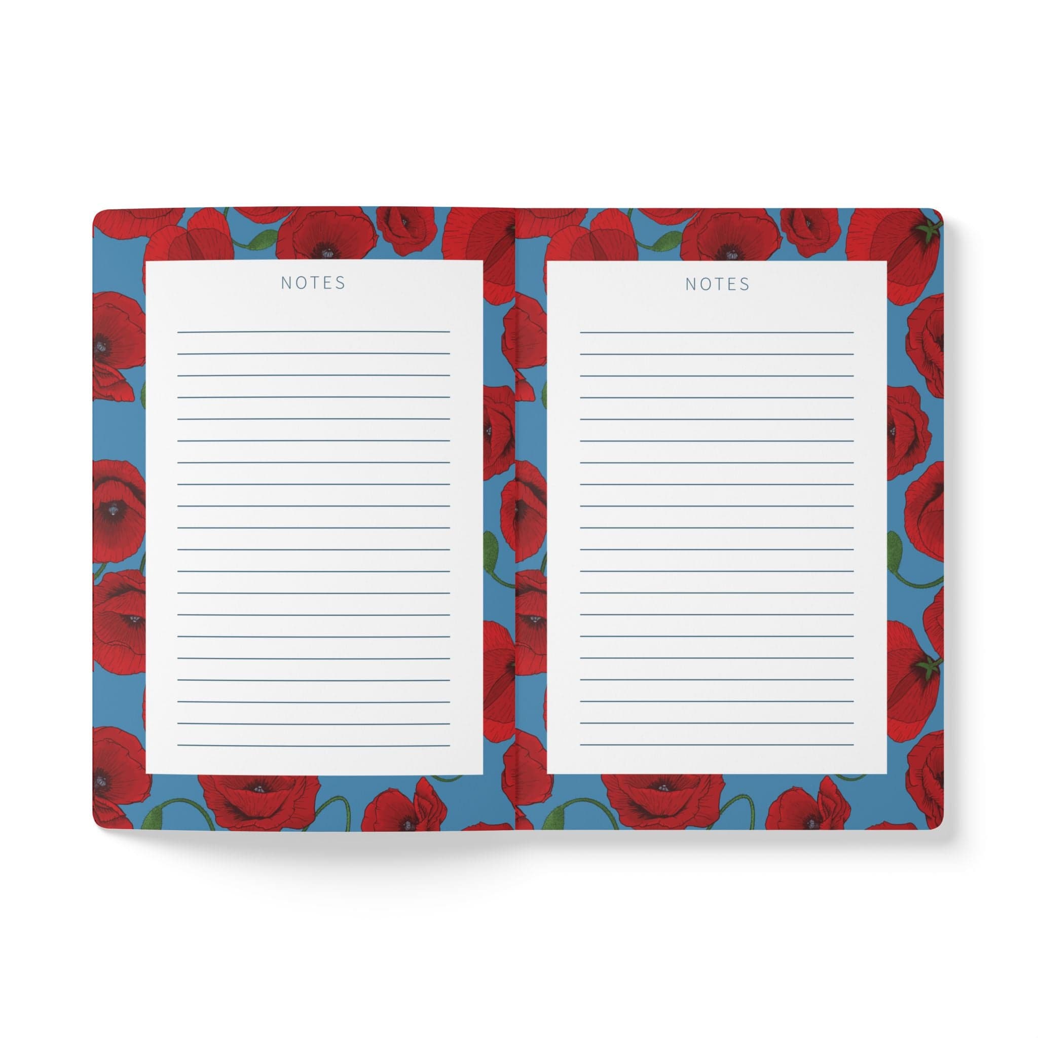 Paper products Poppy Flower Journal - August Birth flower - Personalizable Softcover Journal