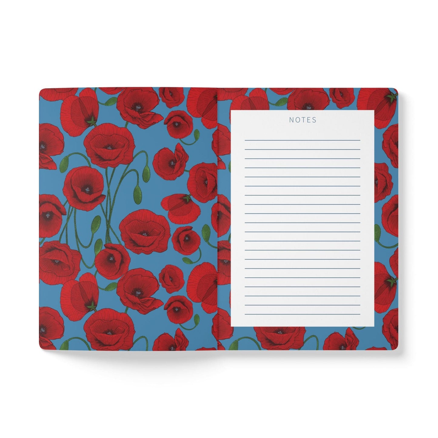 Paper products Poppy Flower Journal - August Birth flower - Personalizable Softcover Journal