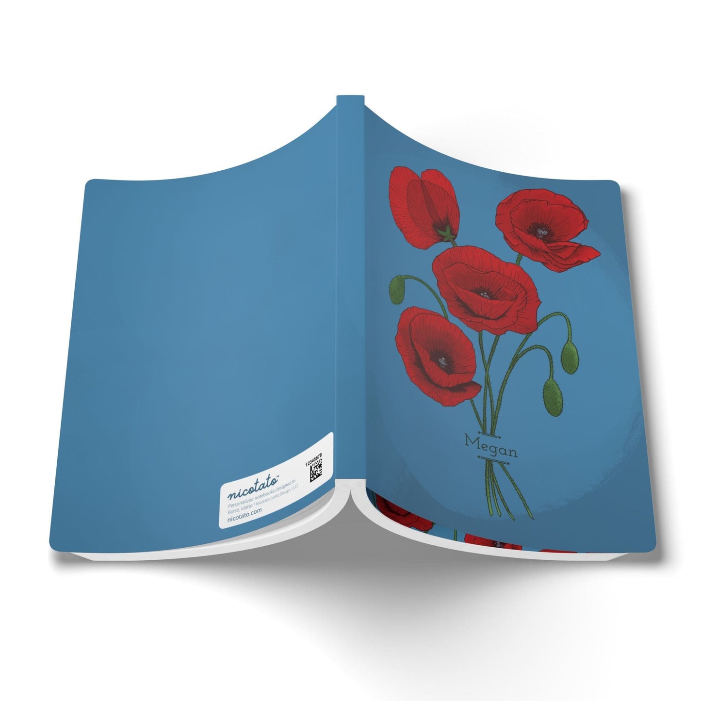 Paper products Poppy Flower Journal - August Birth flower - Personalizable Softcover Journal