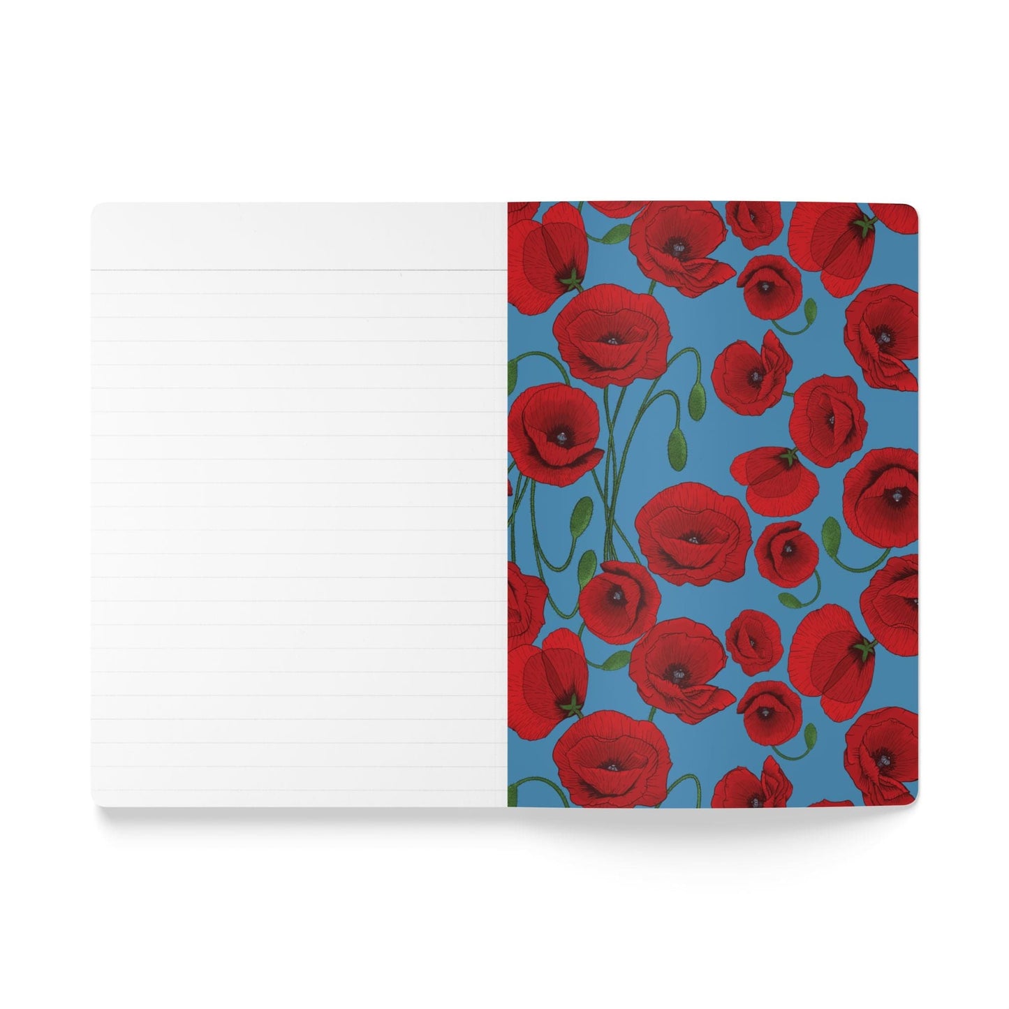 Paper products Poppy Flower Journal - August Birth flower - Personalizable Softcover Journal