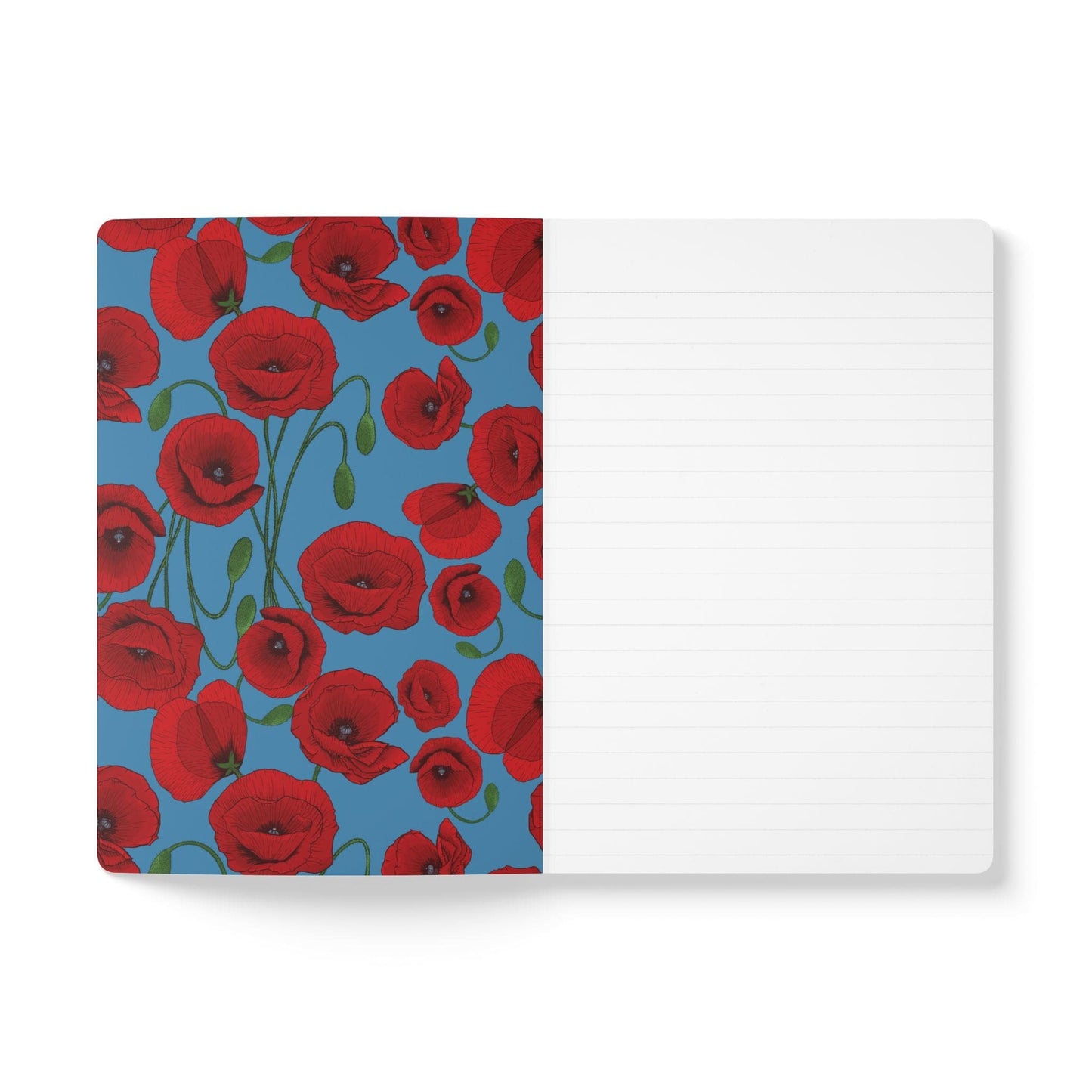 Paper products Poppy Flower Journal - August Birth flower - Personalizable Softcover Journal