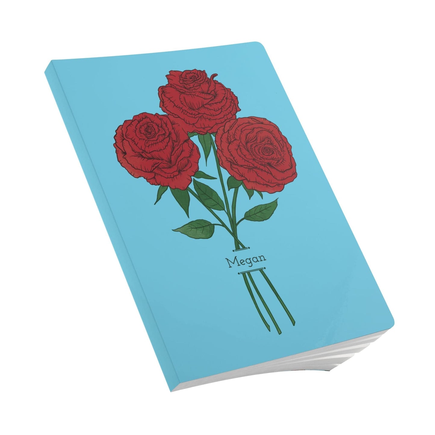 Paper products Rose Flower Journal - June Birth flower - Personalizable Softcover Journal