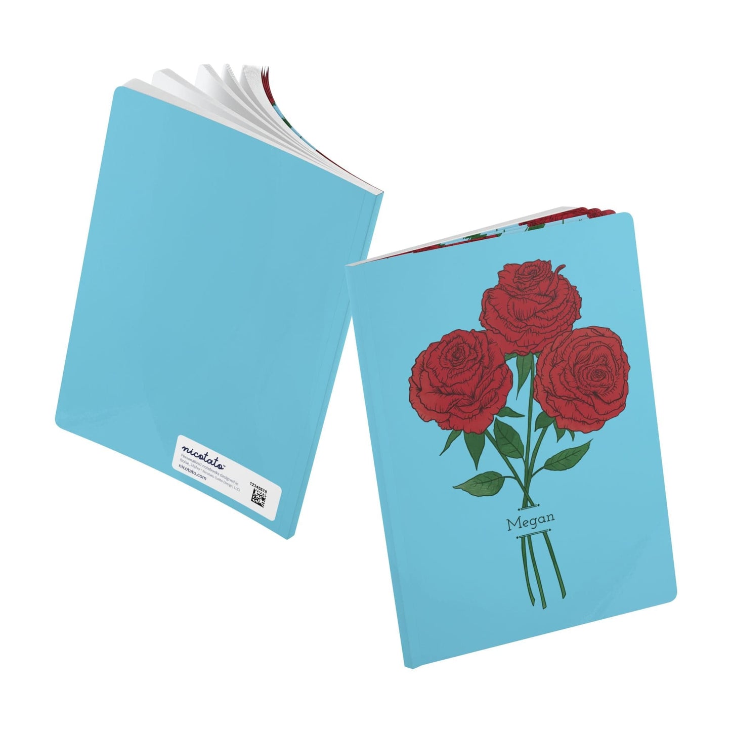 Paper products Rose Flower Journal - June Birth flower - Personalizable Softcover Journal
