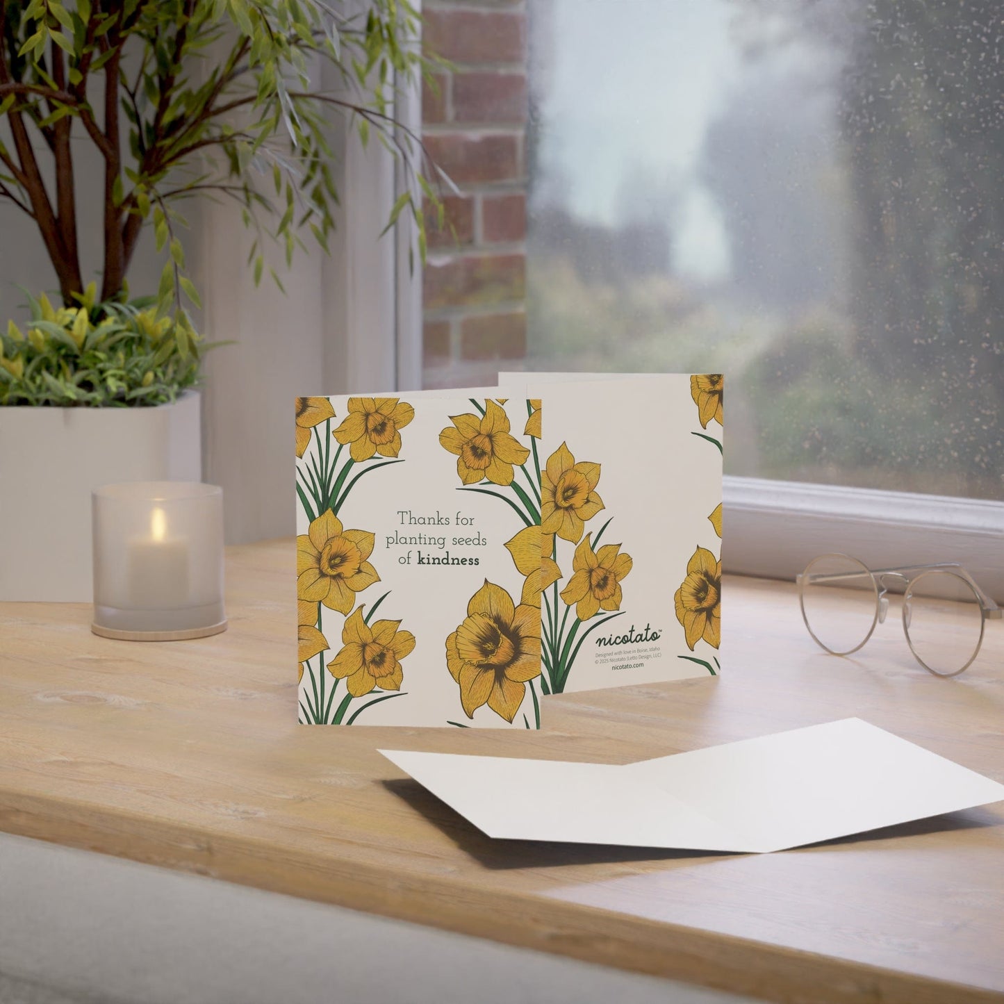 Paper products Thanks for Planting Seeds of Kindness – Daffodil Greeting Card