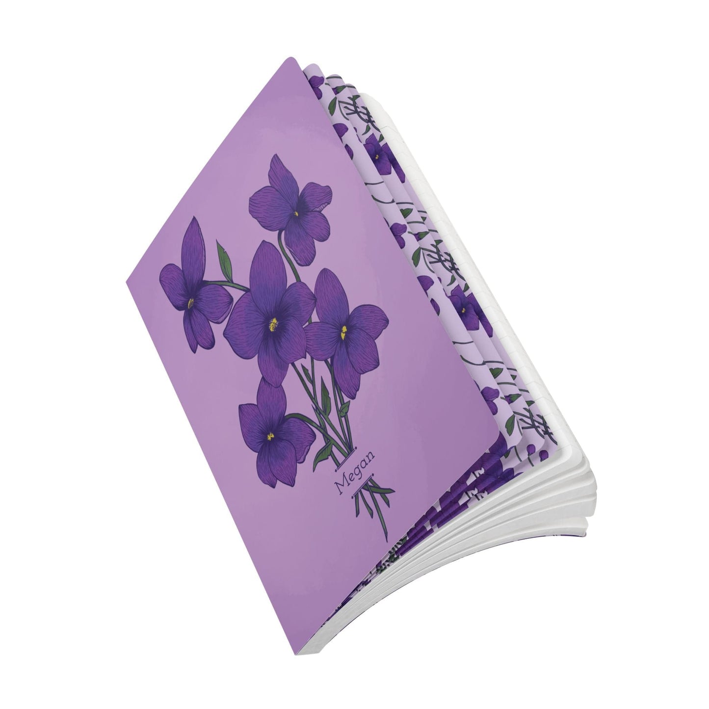 Paper products Violet Flower Journal - February Birth flower - Personalizable Softcover Journal