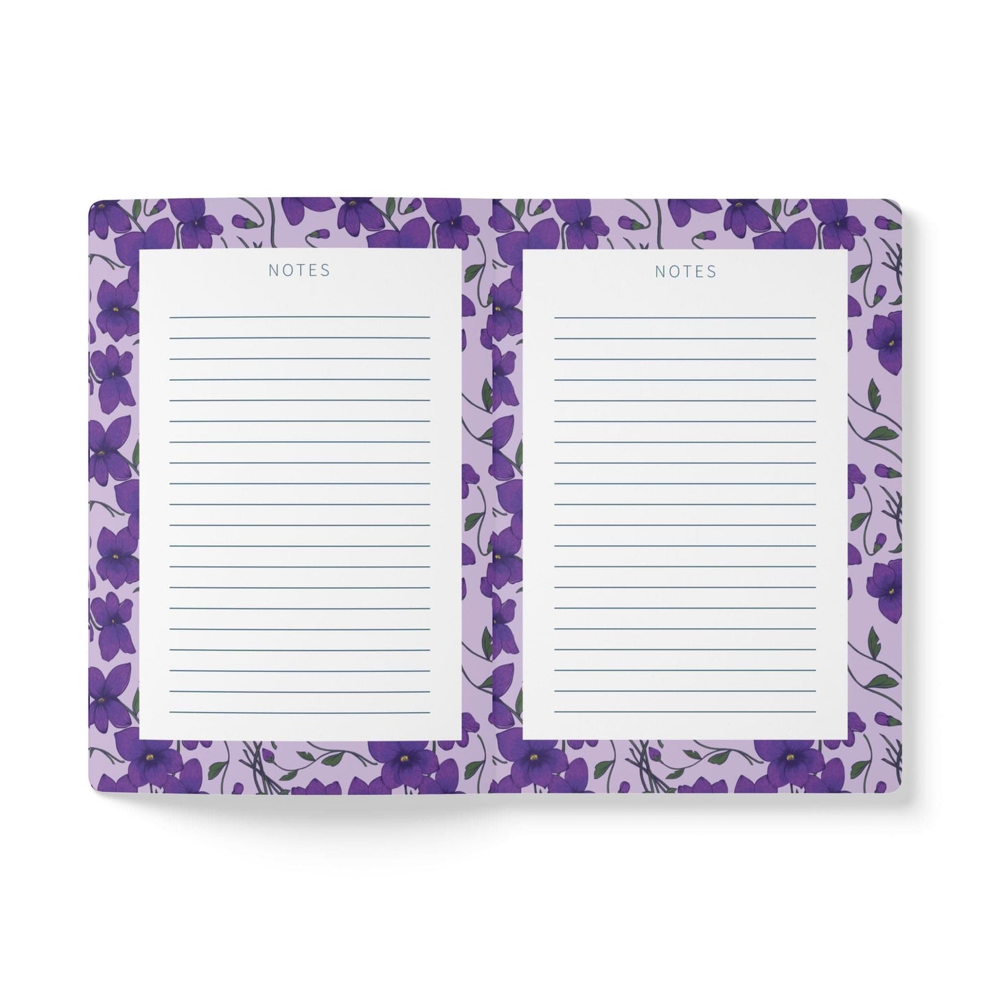 Paper products Violet Flower Journal - February Birth flower - Personalizable Softcover Journal
