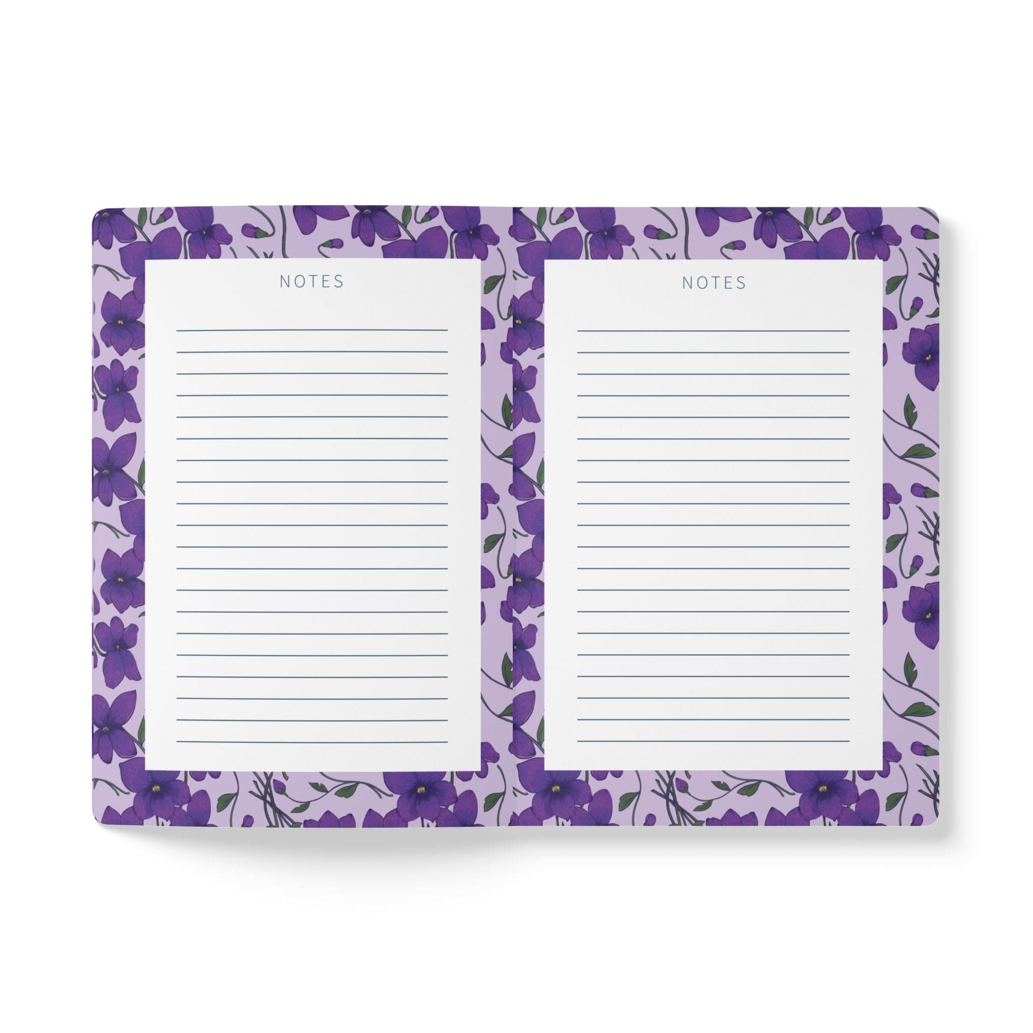 Paper products Violet Flower Journal - February Birth flower - Personalizable Softcover Journal