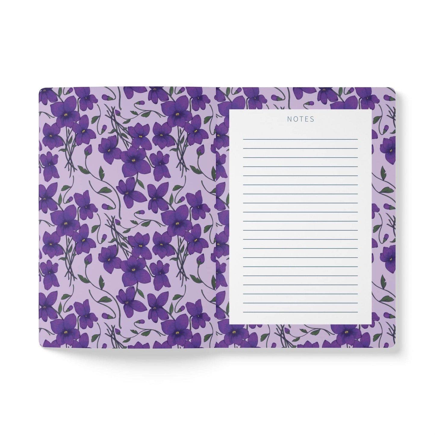 Paper products Violet Flower Journal - February Birth flower - Personalizable Softcover Journal