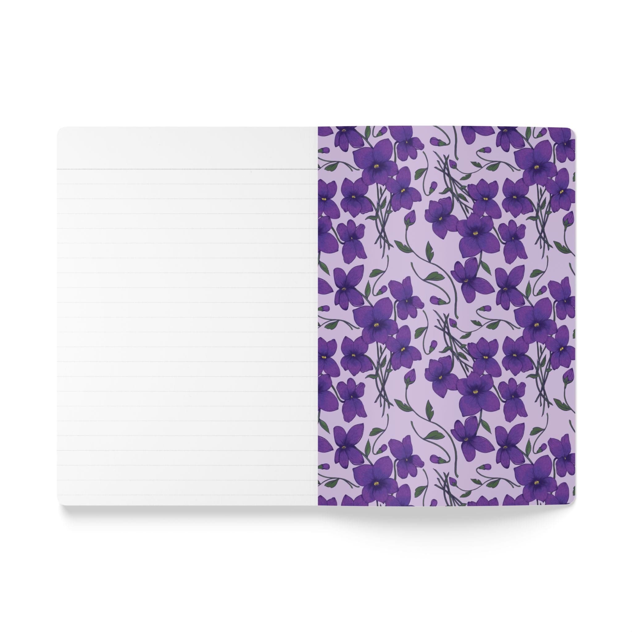 Paper products Violet Flower Journal - February Birth flower - Personalizable Softcover Journal