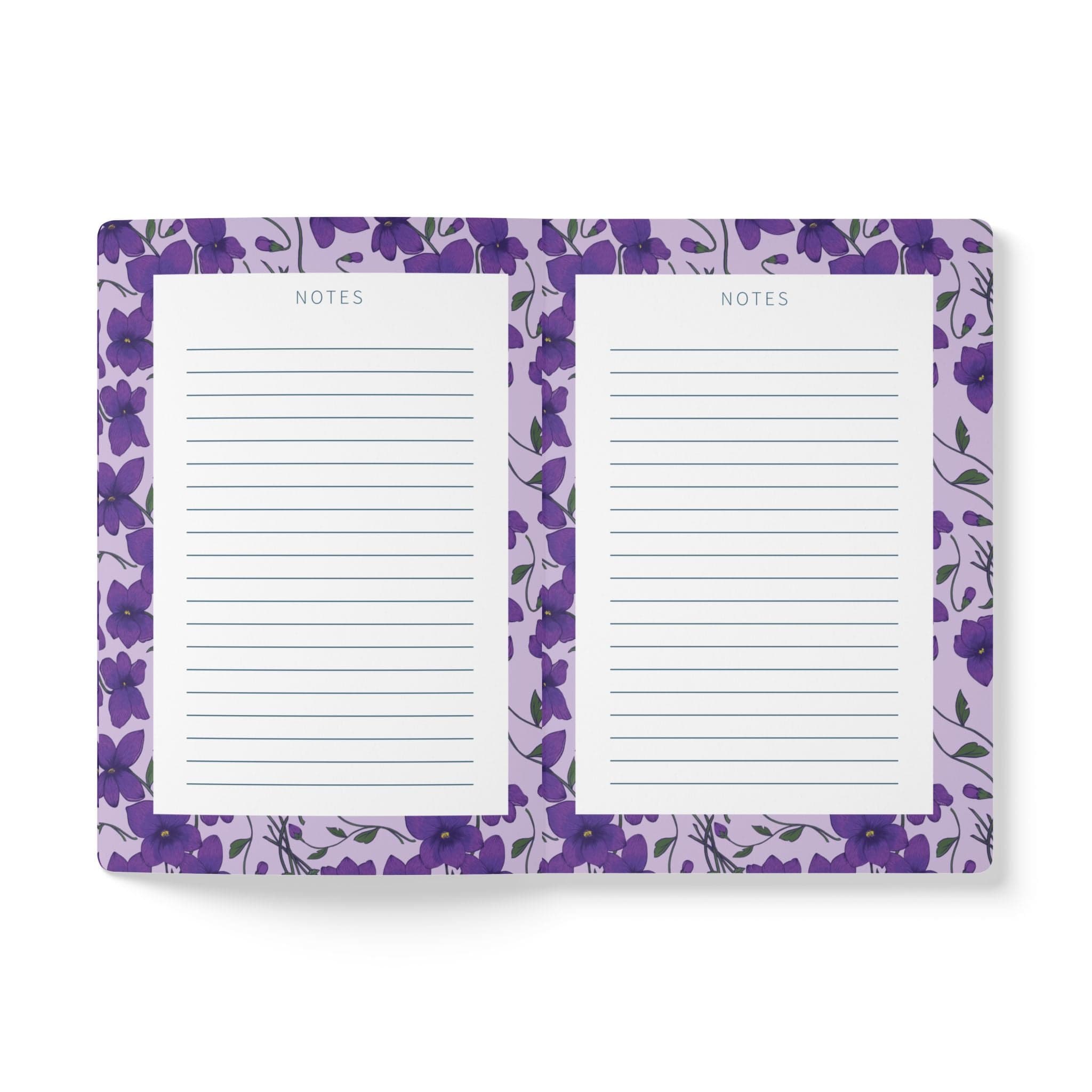 Paper products Violet Flower Journal - February Birth flower - Personalizable Softcover Journal