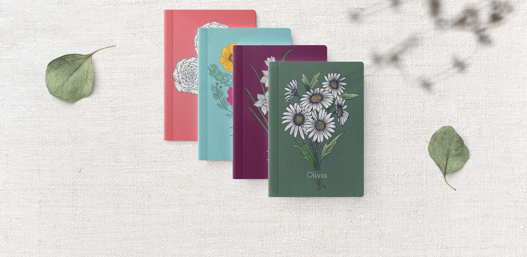 New Personalizable Birth Flower Journals