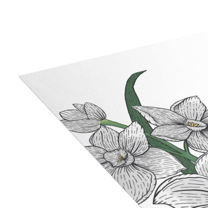 Thinking of You – Paperwhite Flower Greeting Card