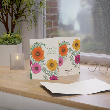 Grateful for the Light You Bring – Cosmo Flower Greeting Card