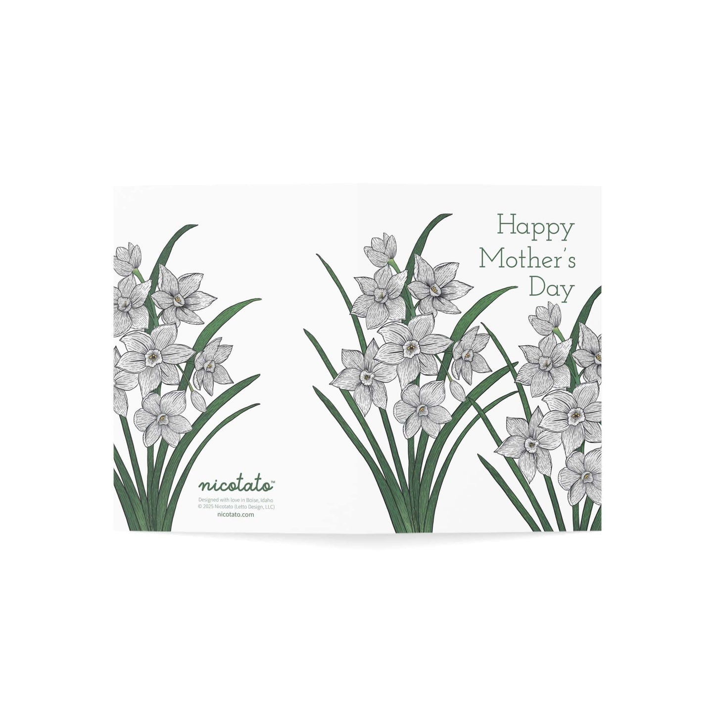 Mother's Day Paperwhite Flower Greeting Cards