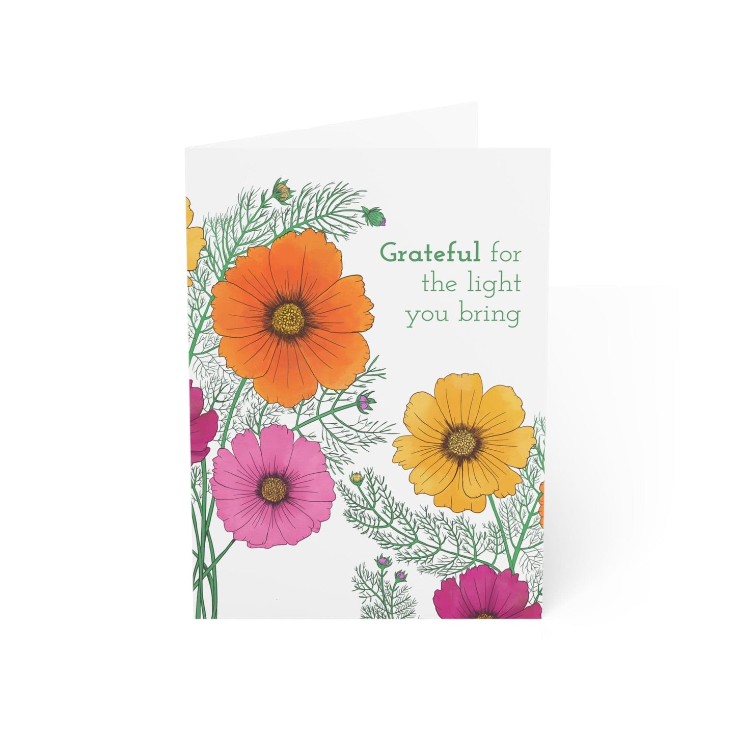 Grateful for the Light You Bring – Cosmo Flower Greeting Card