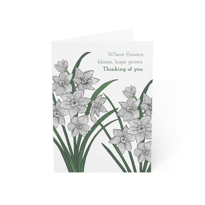 Thinking of You – Paperwhite Flower Greeting Card