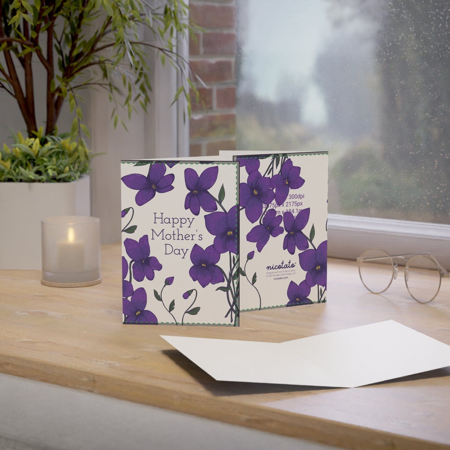 Mother's Day Violets Greeting Cards