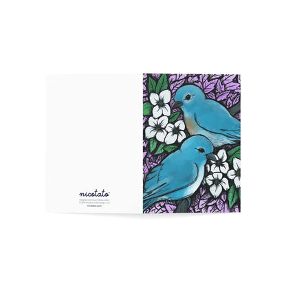 Idaho Mountain Bluebirds and Syringa Flowers
