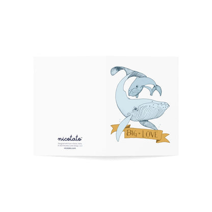 Big Love – Whale Greeting Card (Yellow Banner)