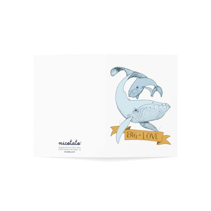 Big Love – Whale Greeting Card (Yellow Banner)
