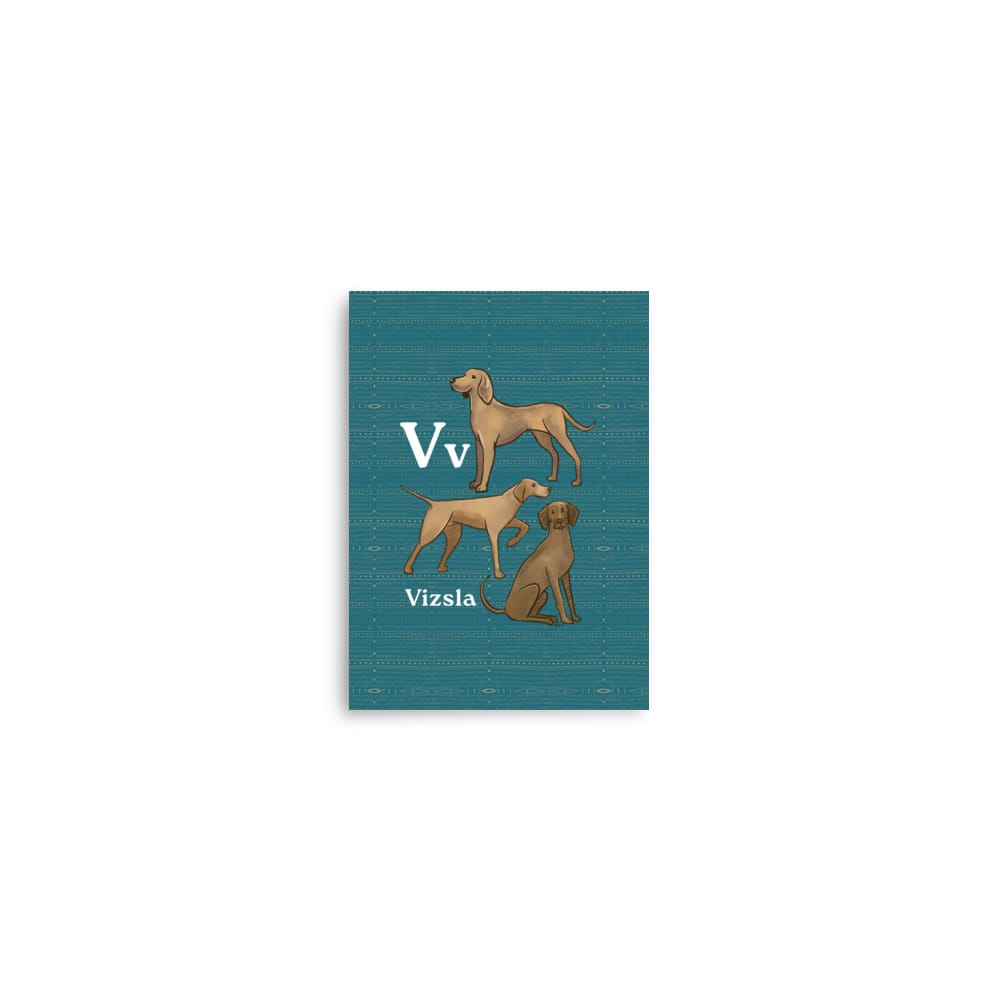 5″×7″ V is for Vizsla: Unframed Hand-Drawn Print for Kids Room