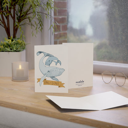 Big Love – Whale Greeting Card (Yellow Banner)