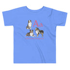 Heather Columbia Blue / 2T A is for Australian Shepherd | Toddler Short Sleeve Tee