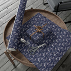 Home Decor 29'' x 72" / Matte Blue Frosted Foliage Gift Wrap Papers