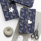 Home Decor 29'' x 72" / Matte Blue Frosted Foliage Gift Wrap Papers