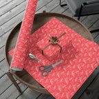 Home Decor 29'' x 72" / Matte Red Frosted Foliage Gift Wrap Papers